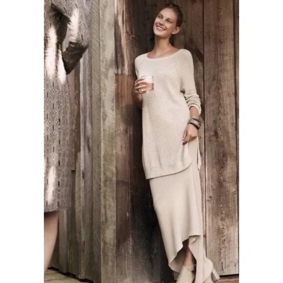 Anthropologie Cream Crew Neck Sweater - Picture 2 of 16